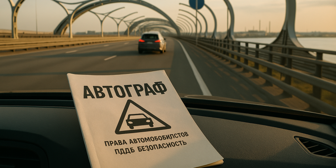 Реалистичная фотоиллюстрация в редакционно-журналистском стиле для российской ТВ-программы «Автограф» о правах автомобилистов, ПДД и безопасности на дорогах России. Тема выпуска: Западный скоростной диаметр: история и современность. Уличная или дорож